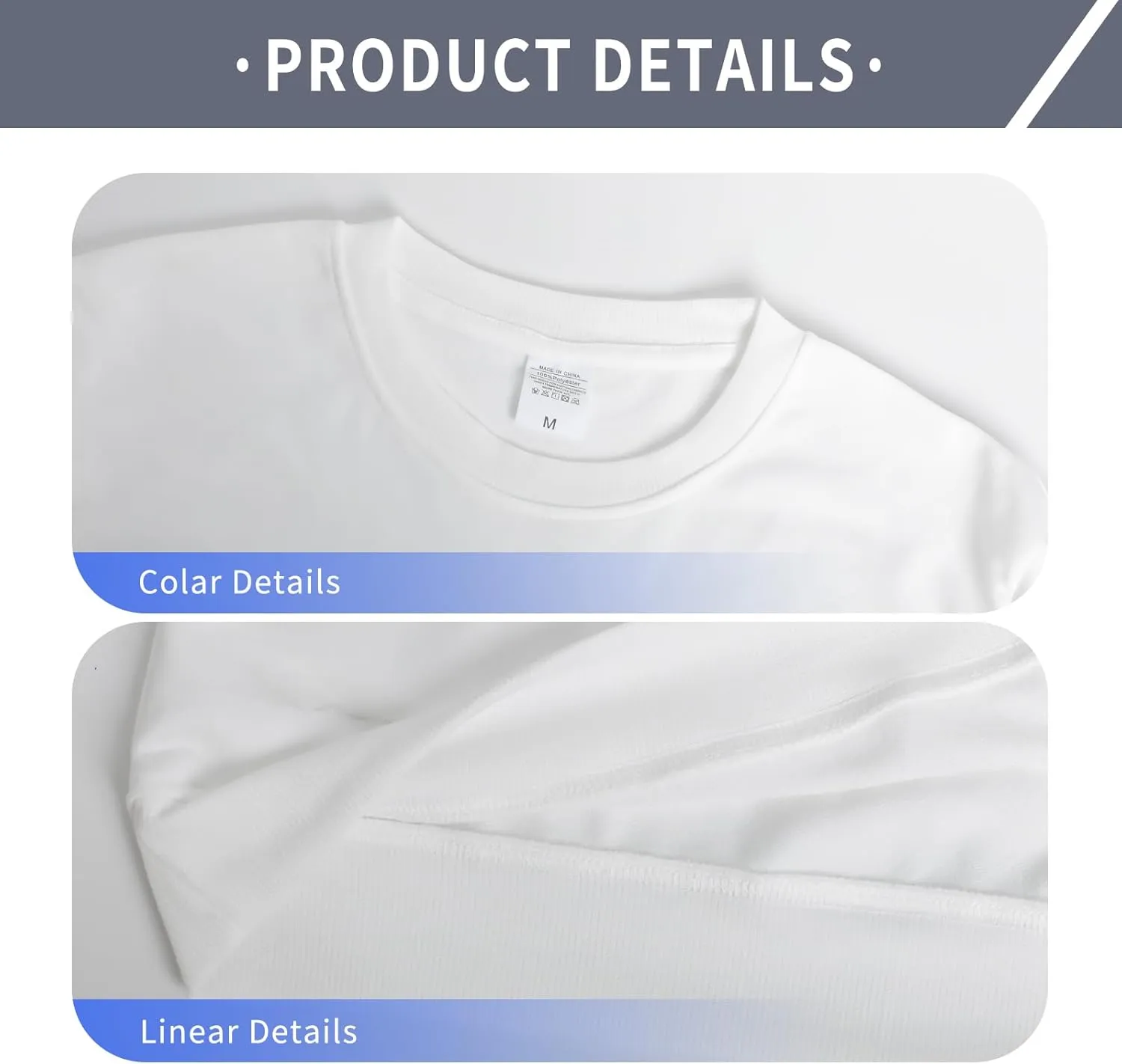 2 Pack Polyester Adult Crewneck Sweatshirt for Sublimation Heat Press White Blank Sweatshirt