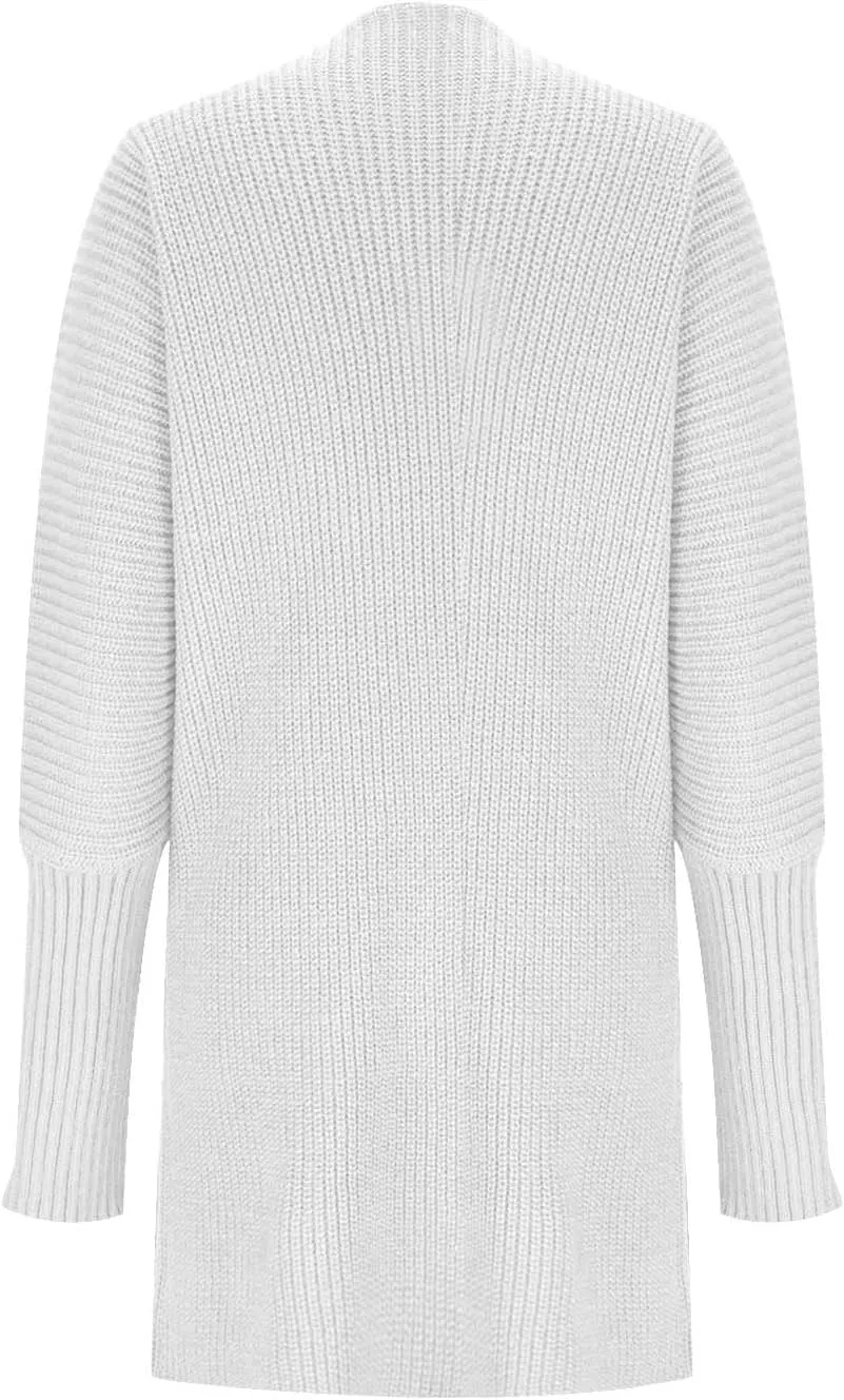 2023 Fall Casual Cardigan Sweaters for Women Long Sleeve Full Zipper Oversized Chunky Knit Cardigans Jacket Coat
