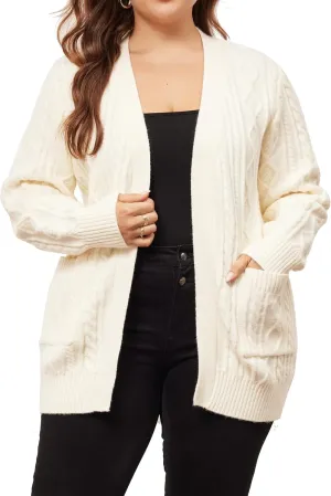 Agnes Orinda Cardigan Sweaters for Women 2025 Plus Size Lightweight Long Sleeve Open Front Sweaters with Pockets