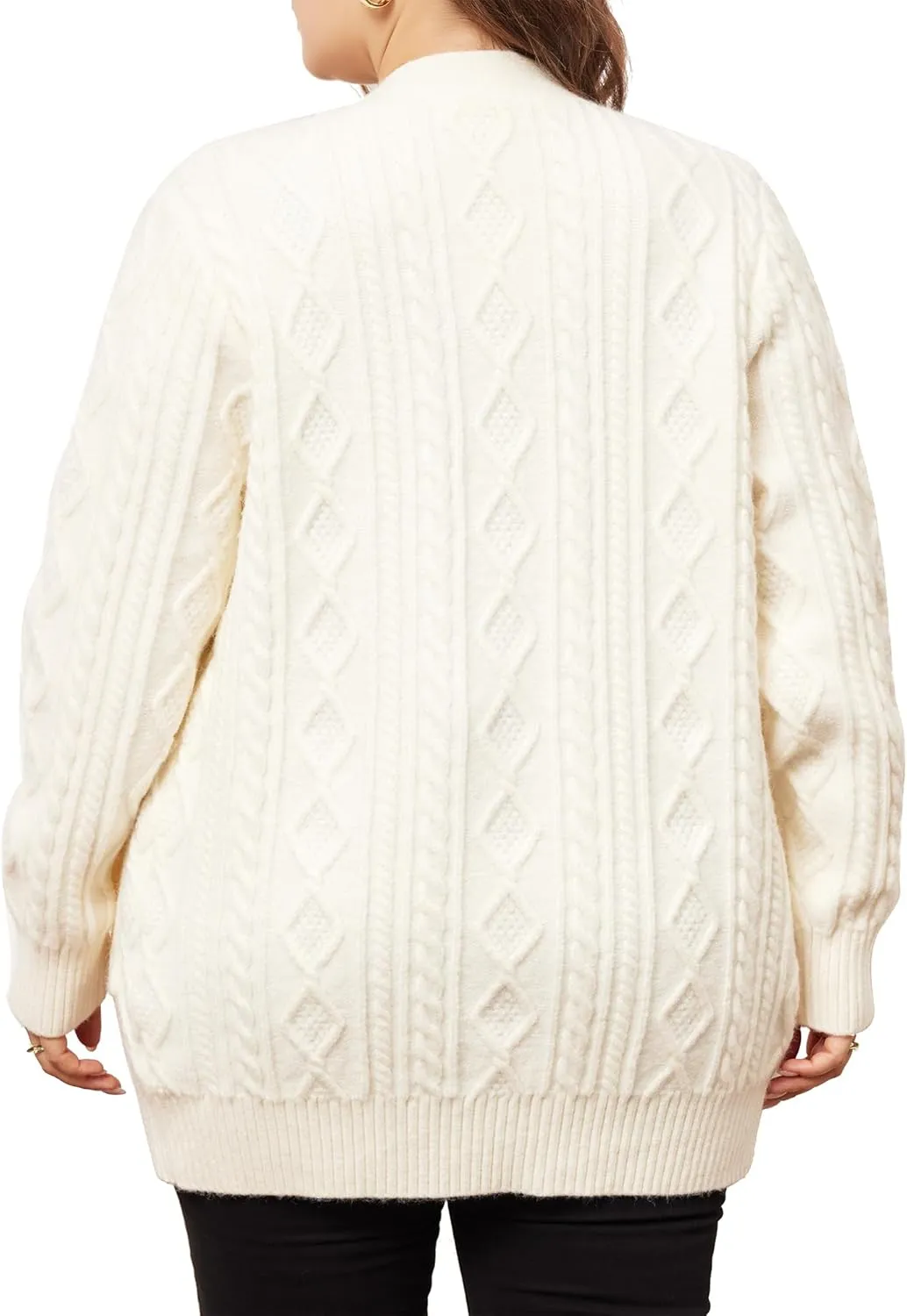 Agnes Orinda Cardigan Sweaters for Women 2025 Plus Size Lightweight Long Sleeve Open Front Sweaters with Pockets