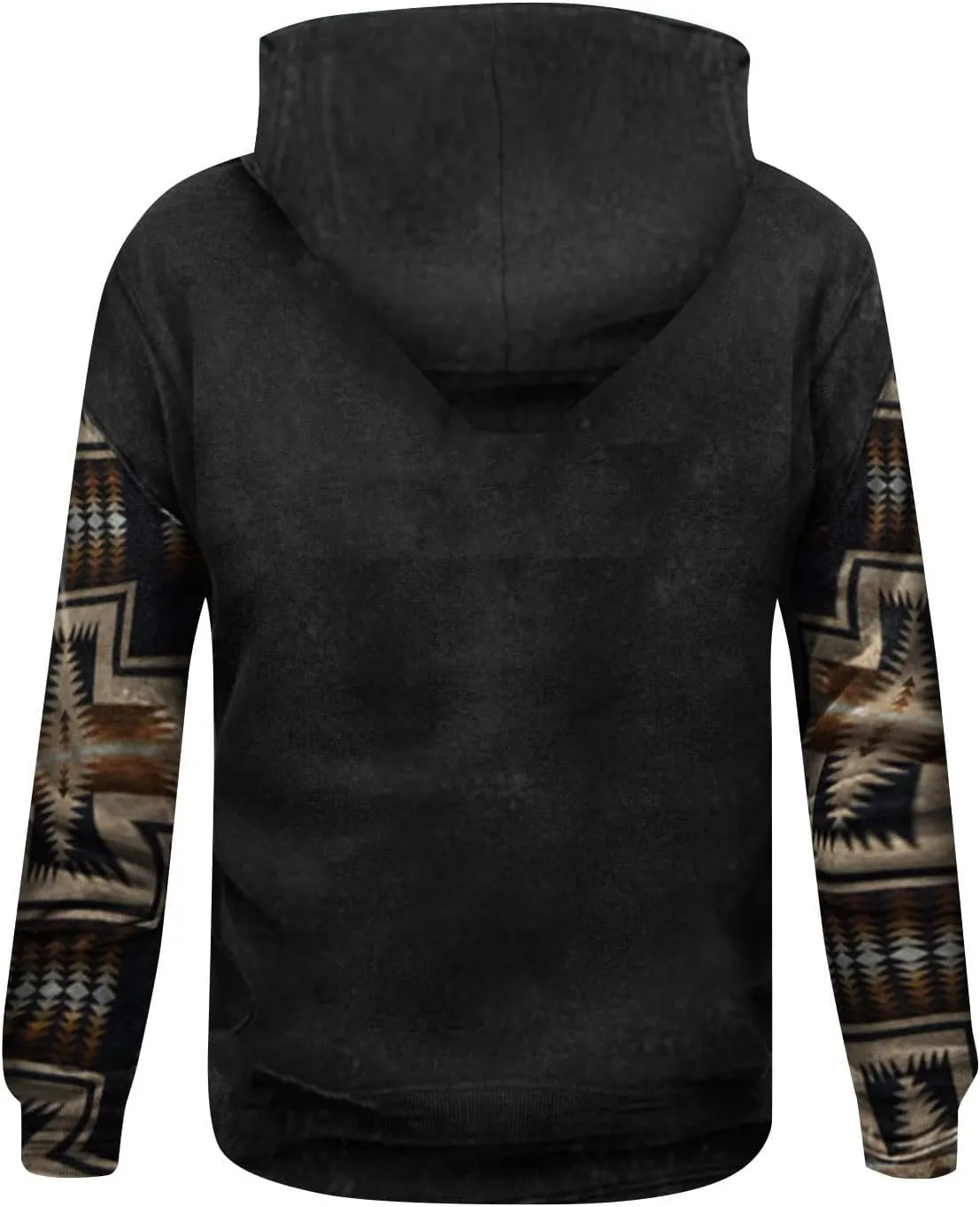 Aztec Cowboy Mens Hoodie Vintage Graphic Western Hoodies Casual Long Sleeve Pullover Mens Country Western Hoodie