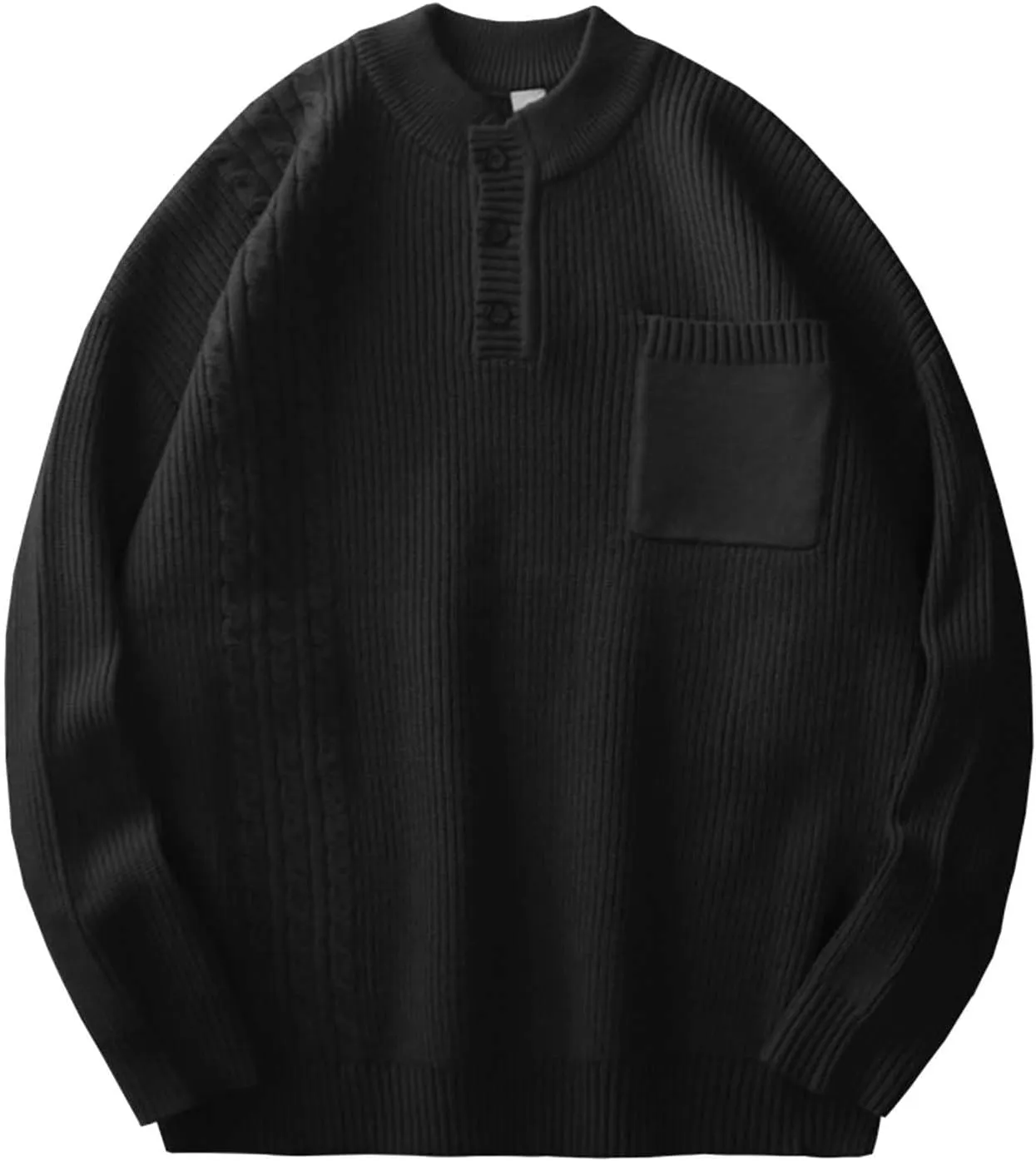 BIFUTON Sweaters for Men, Men's Crewneck Sweater Soft Casual Sweaters for Men Solid Color Classic Pullover Fleece Sweatshirts