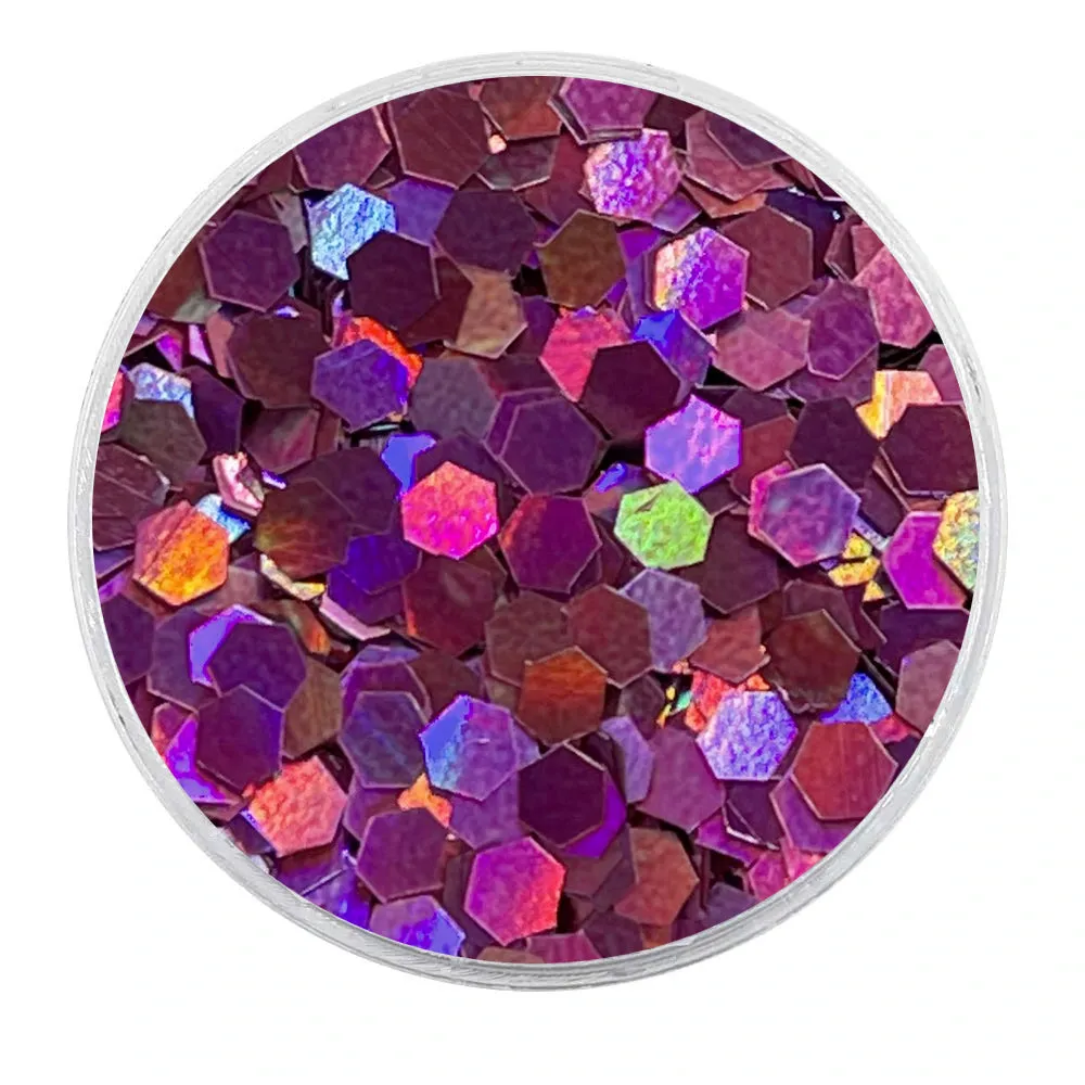 Biodegradable Holographic Pinky Purple Glitter - Chunky Hexagons Glitter