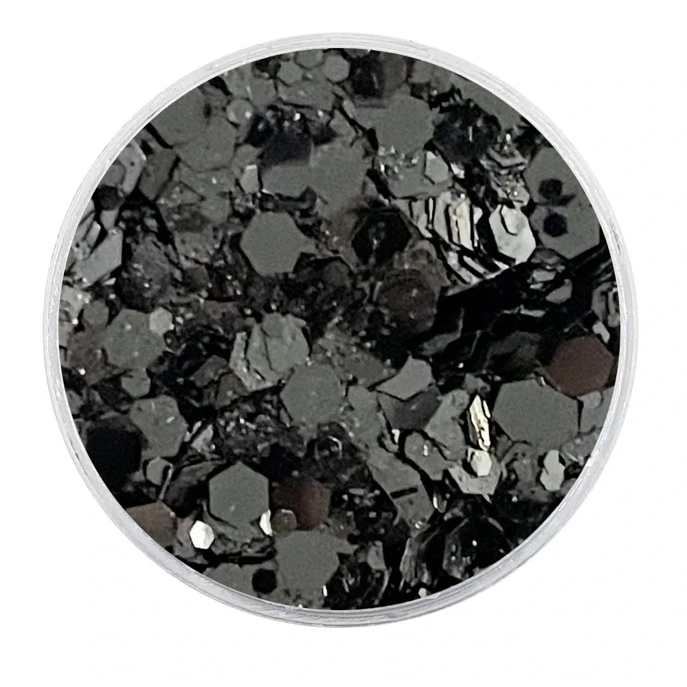Biodegradable Metallic Black Glitter - Metallic Festival Glitter Mix (BioDarkness)