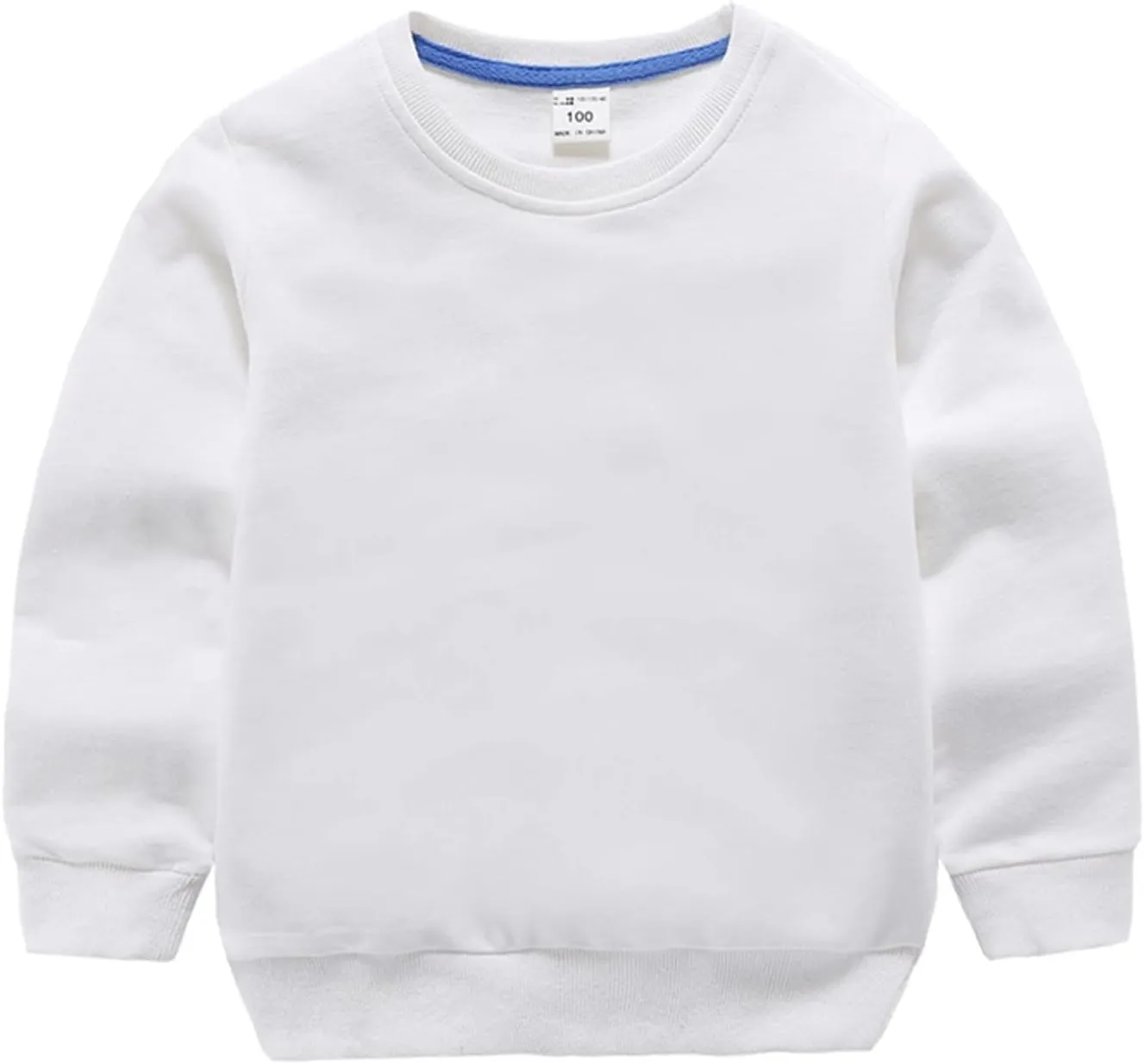 Boys Girls Crewneck Sweatshirts Kids Toddler Baby Sweatshirt Solid Cotton Soft Long Sleeve Uniform Shirts for Girls