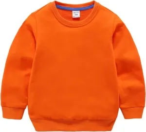 Boys Girls Crewneck Sweatshirts Kids Toddler Baby Sweatshirt Solid Cotton Soft Long Sleeve Uniform Shirts for Girls