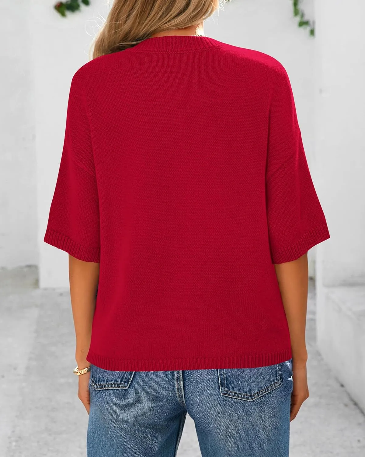 BTFBM Short Sleeve Cardigans for Women Button Up Sweaters Y2k Spring Summer 2025 Crew Neck Business Casual Work Clothes