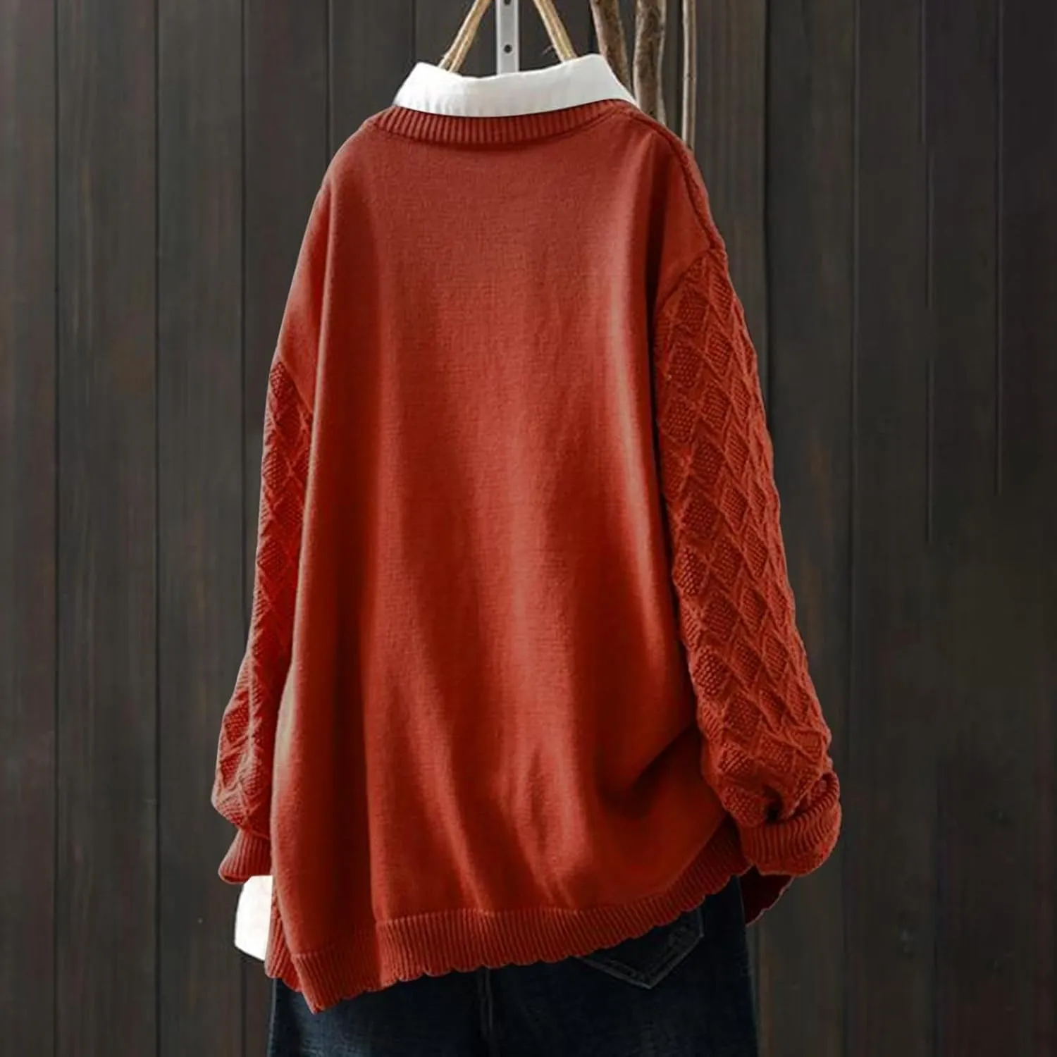 Cable Knit Sweater Women V Neck Button up Solid Color Long Sleeve Fall Sweaters Preppy Casual Oversized Cardigans