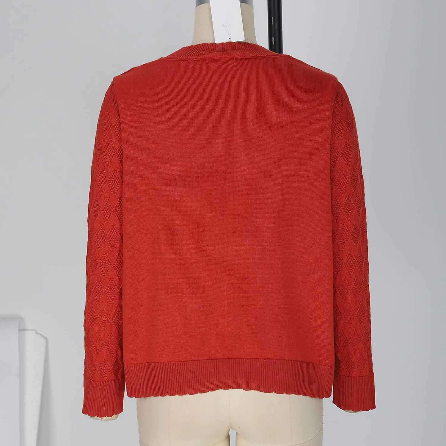 Cable Knit Sweater Women V Neck Button up Solid Color Long Sleeve Fall Sweaters Preppy Casual Oversized Cardigans