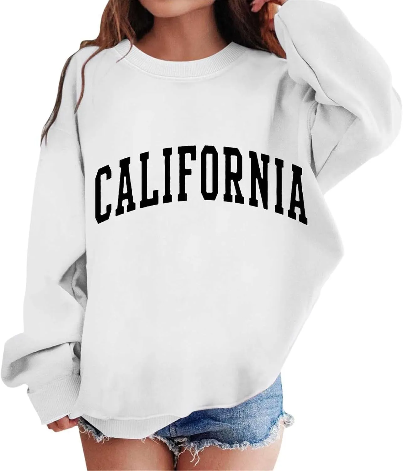 California Hoodies for Girls Graphic Letter Print Pullovers Tops Long Sleeve Casual Soft Pullover Tops for 3-12 Years
