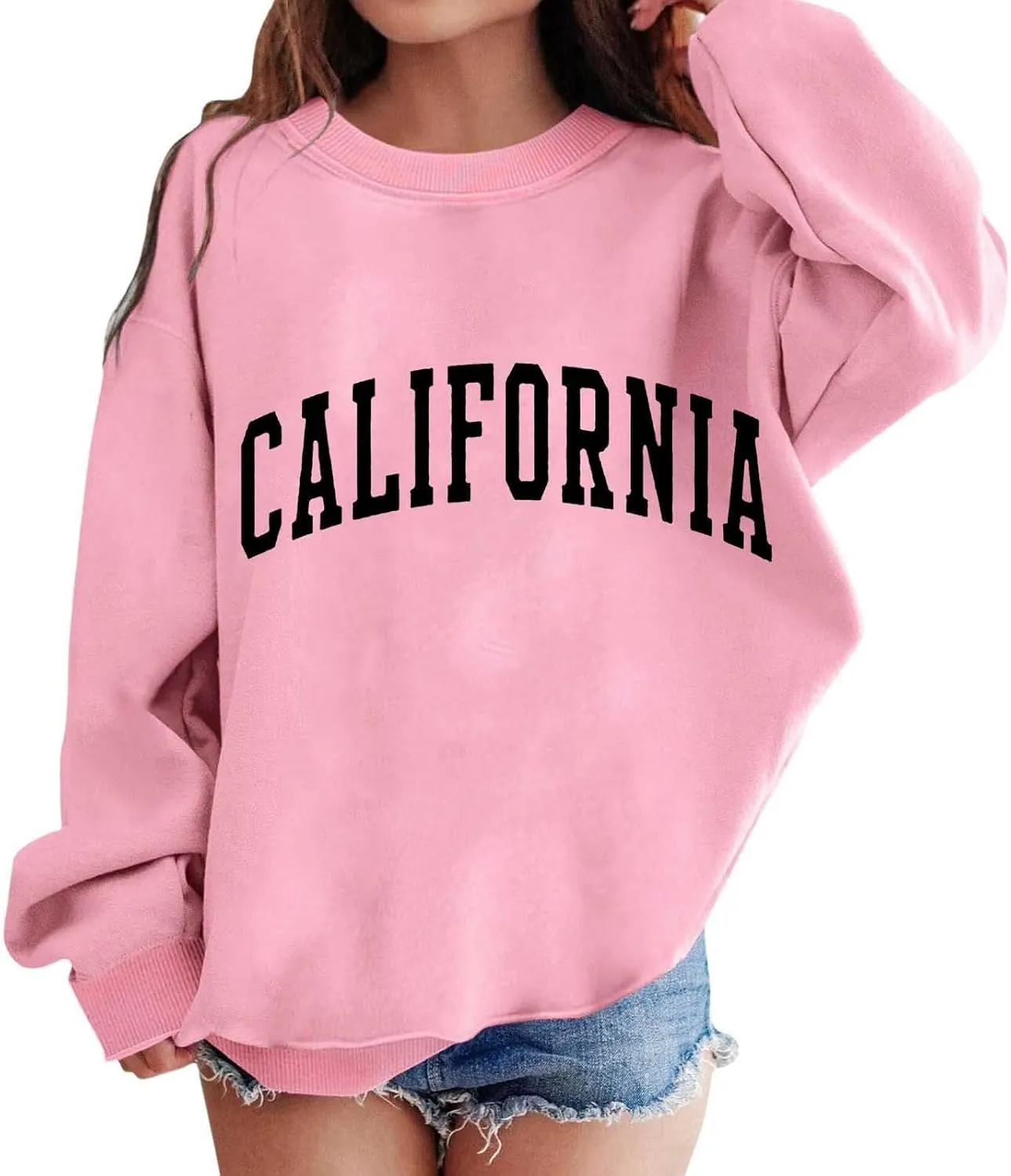 California Hoodies for Girls Graphic Letter Print Pullovers Tops Long Sleeve Casual Soft Pullover Tops for 3-12 Years
