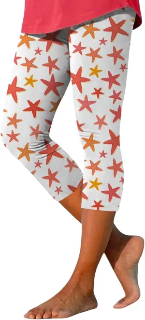 Capri Leggings for Women Women Women Capris Leggings Classic American Flag Print Yoga Running Pants Soft Capri Black