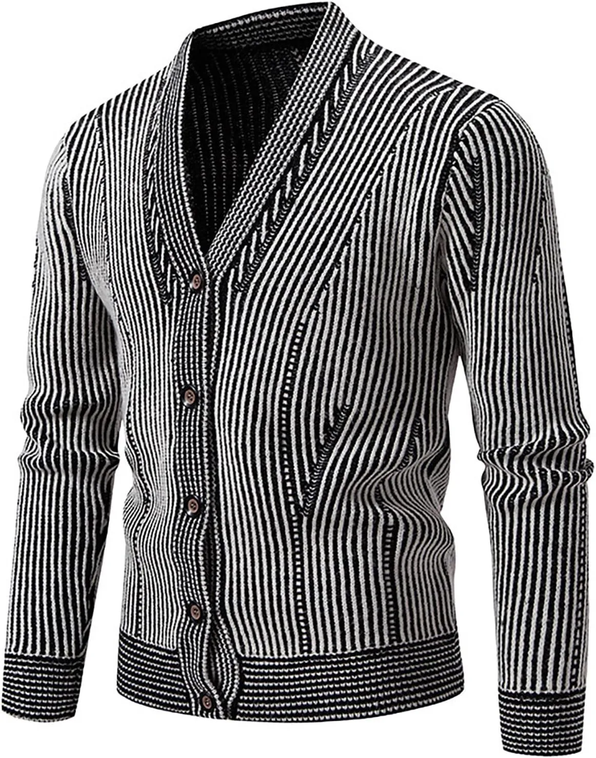 Cardigan Sweaters for Men Chunky Knitted Cardigan Button Down Sweater V Neck Casual Sweaters Lightweight Cardigan