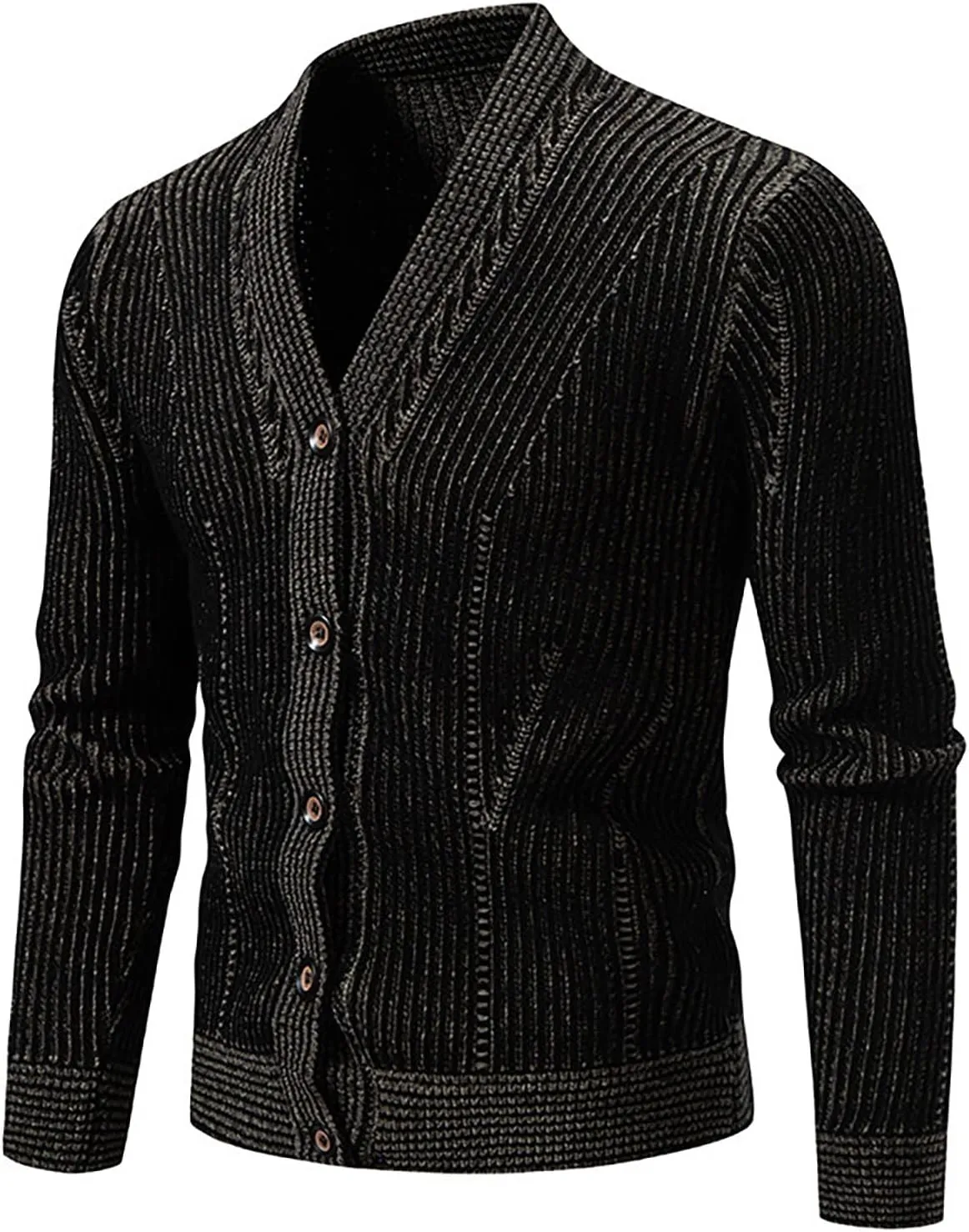 Cardigan Sweaters for Men Chunky Knitted Cardigan Button Down Sweater V Neck Casual Sweaters Lightweight Cardigan