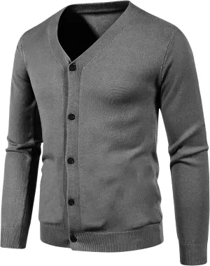 Cardigan Sweaters for Men Slim Fit Lightweight Sweaters Casual Long Sleeve Sweaters Button Down Big and Tall Sweater
