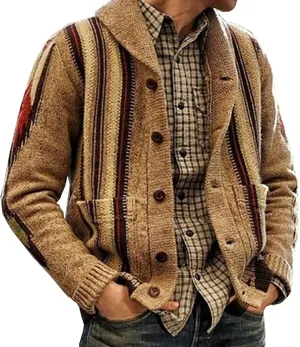Cardigan Sweaters for Men,Button up Sweater Long Sleeve Knit Open Front Cardigans Fashion Fall Winter Sweater
