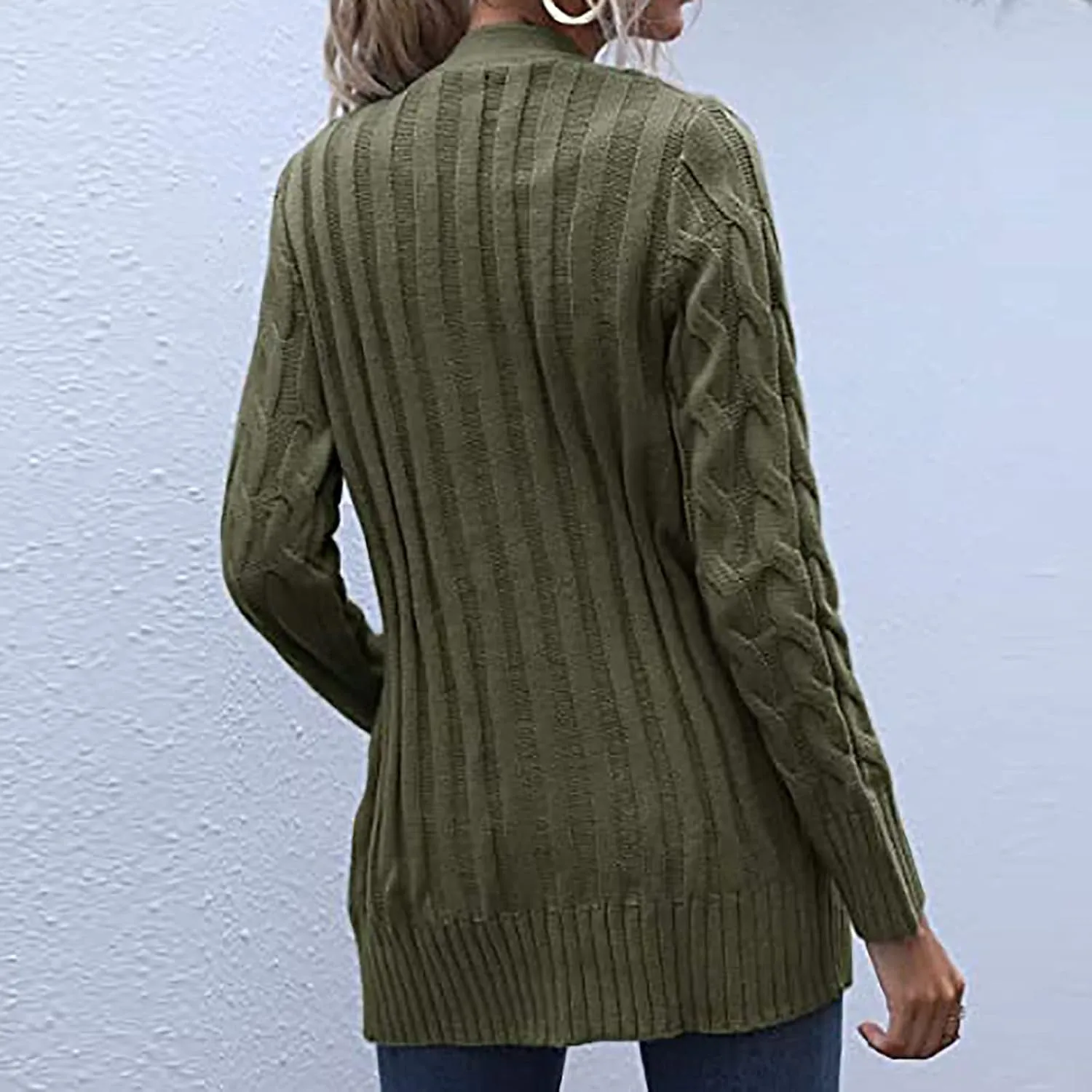 Cardigan Sweaters for Women Button Long Sleeve Cable Knit Sweater Loose Open Front Casual Fall Fashion Cardigans