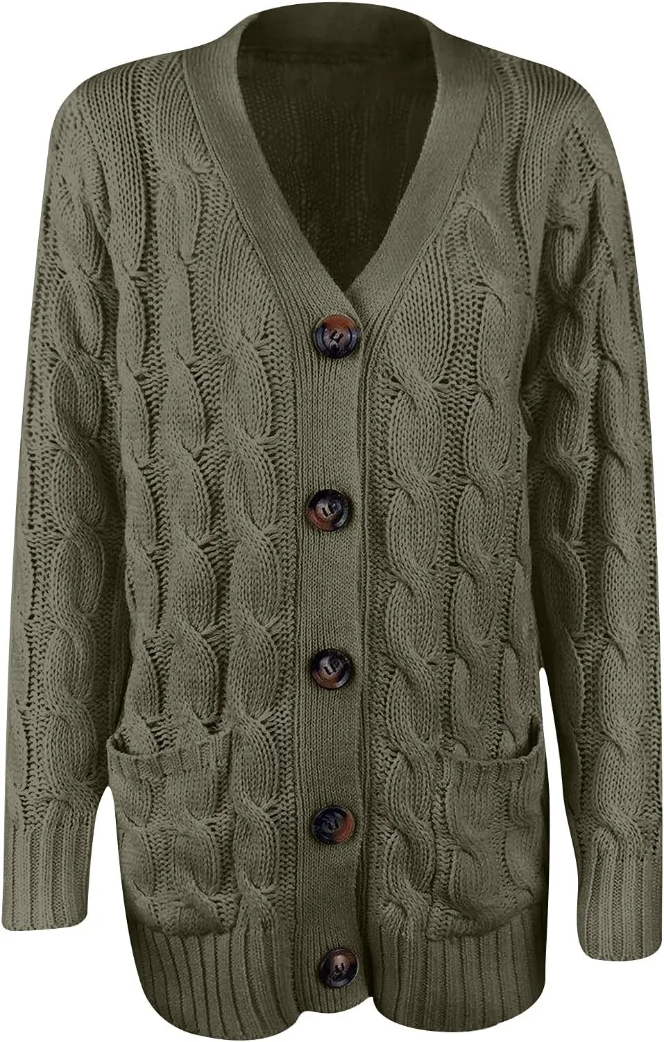 Cardigan Sweaters for Women Button Long Sleeve Cable Knit Sweater Loose Open Front Casual Fall Fashion Cardigans