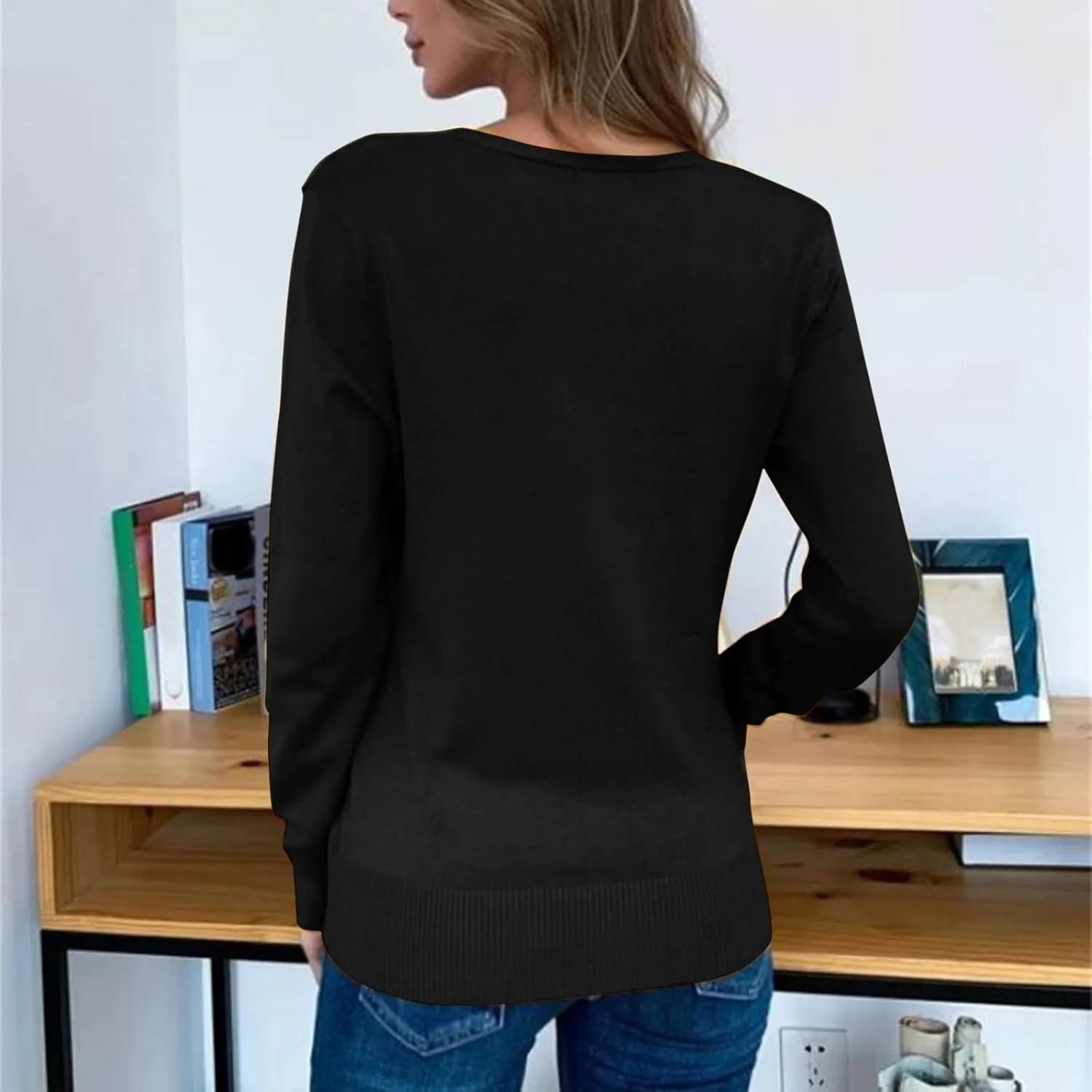 Cardigan Sweaters for Women Lightweight Solid Cropped Kimono Cardigans 2024 Fall Open Front Coat Button Knited Sweater