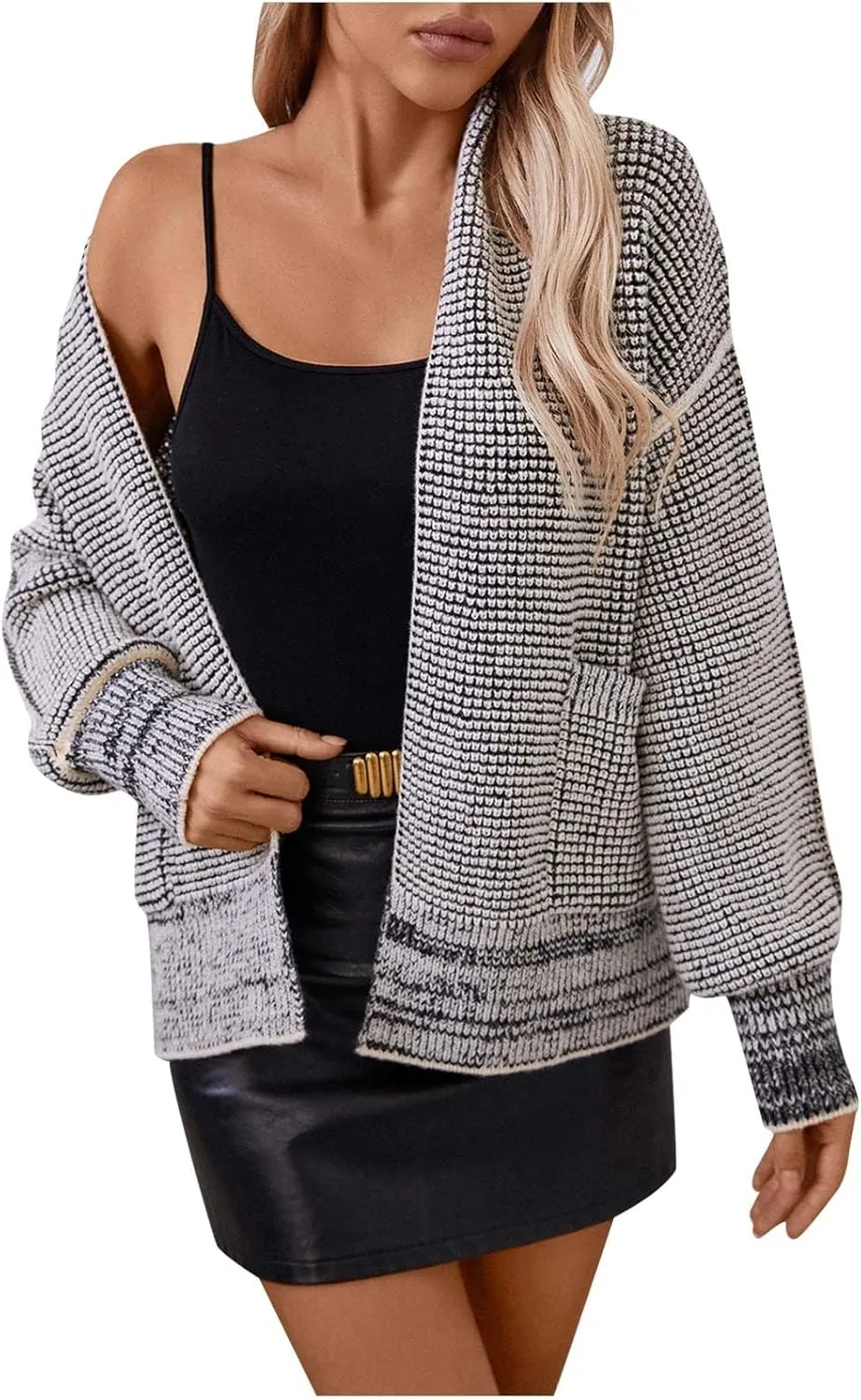 Cardigan Sweaters for Women Long Lantern Sleeve Knit Coat Loose Open Front Sweater Coats Fall Outfits