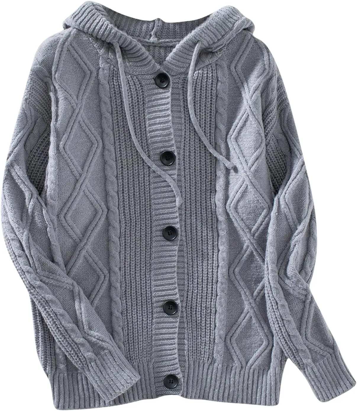 Cardigan Sweaters For Women Soft Chunky Button Down Hooded Sweater Fashion Cable Knit Open Front Cardigans Drawstring