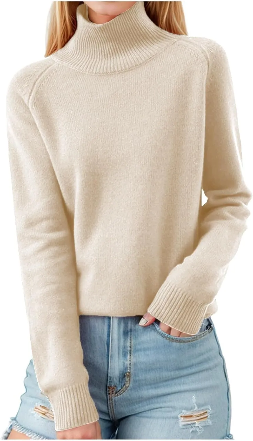 Cashmere Sweaters for Women Fashion Comfort Pullover Sweaters Casual Crewneck Sweater Dressy Long Sleeve Sweaters