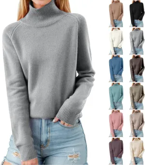 Cashmere Sweaters for Women Fashion Comfort Pullover Sweaters Casual Crewneck Sweater Dressy Long Sleeve Sweaters