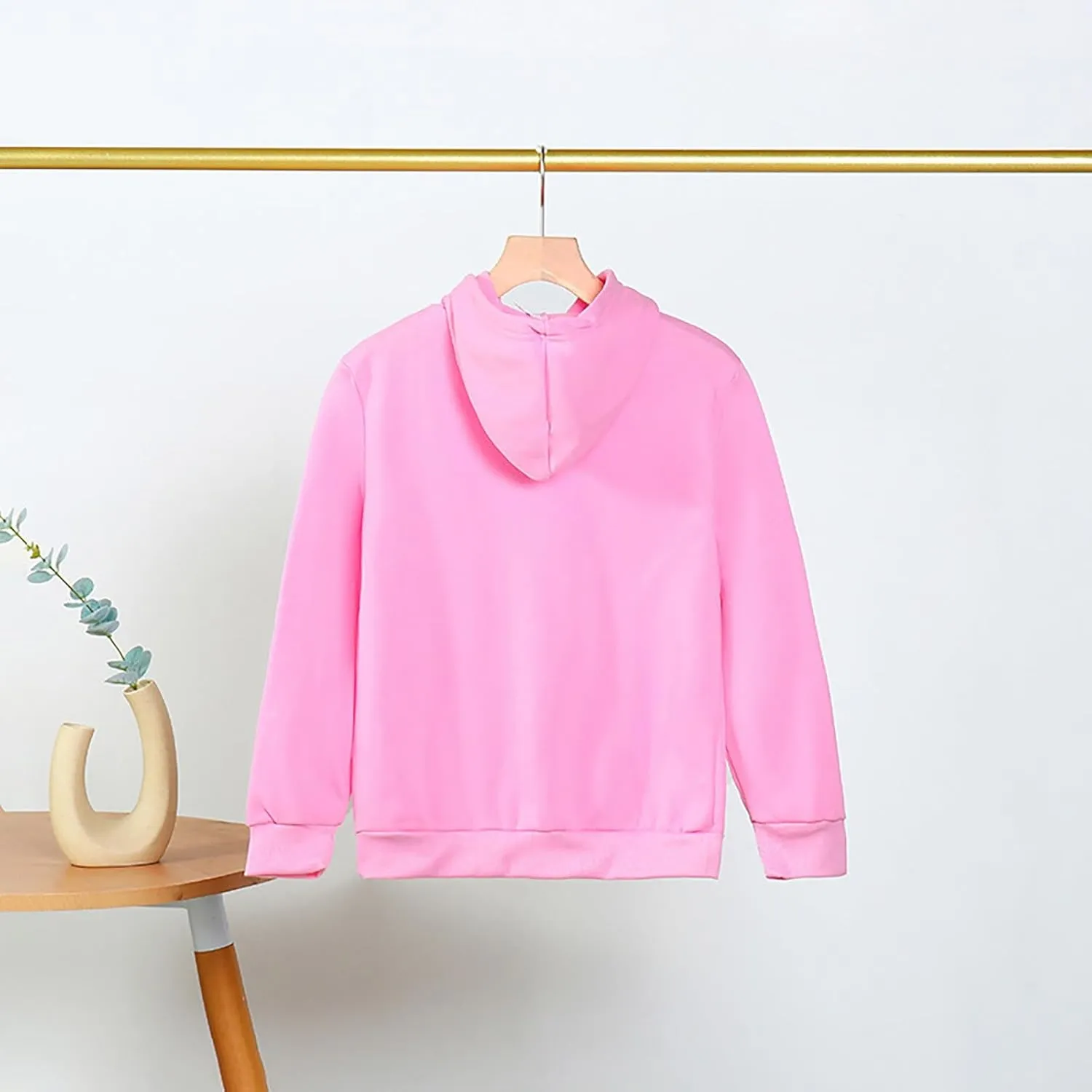 Children's Kids Hoodie Solid Color Long Sleeve Basic Plush Hoodies Pullover Soft Sweatshirt Fall Winter Clothes