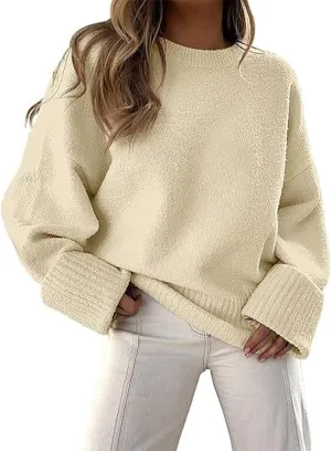 Chunky Sweater Womens Fall Oversized Crewneck Long Sleeve Pullover Fashion Sweaters