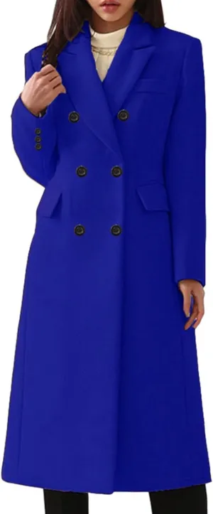 Classic Long Women'S Trench Coat - Timeless, Warm Windproof Jacket For Any Occasion Double-Breasted Woolen Coat