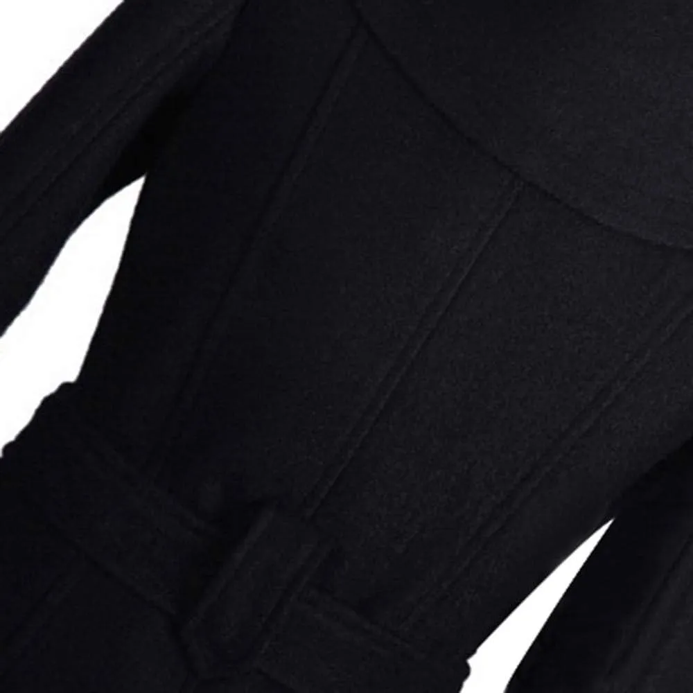 cooki Fall Jackets for Women 2023 Women Wool Trench Coat Winter Double-Breasted Jacket with Belts Casual Winter Classic Coat