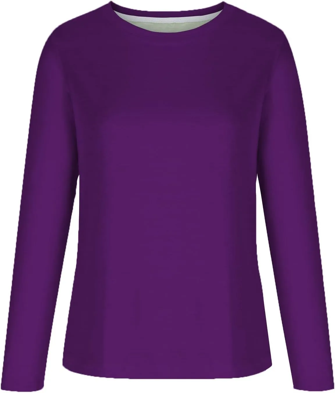 Crew Neck Sweatshirts Women Loose Soft Long Sleeve Basic Shirts Comfy Pullover Tops Fall Fashion Outfits Clothes 2024