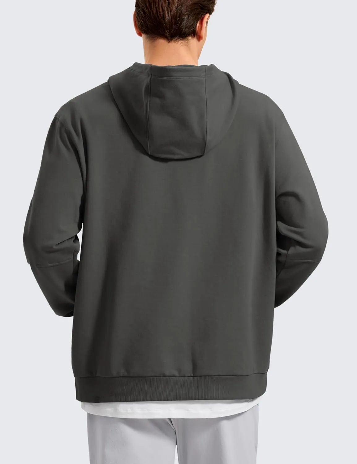 CRZ YOGA Mens Fleece Hoodies Basic Casual Hooded Sweatshirts Long Sleeve Pullover Workout Tops with Pocket