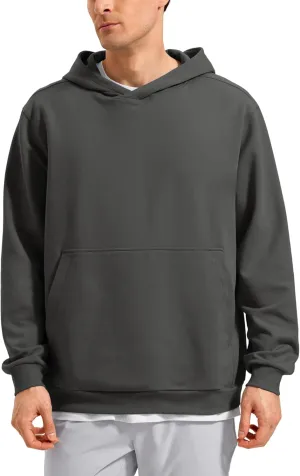 CRZ YOGA Mens Fleece Hoodies Basic Casual Hooded Sweatshirts Long Sleeve Pullover Workout Tops with Pocket