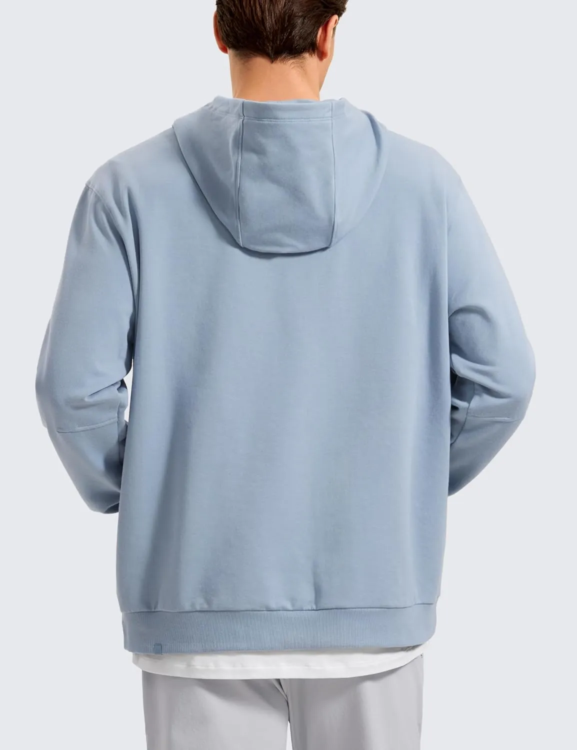CRZ YOGA Mens Fleece Hoodies Basic Casual Hooded Sweatshirts Long Sleeve Pullover Workout Tops with Pocket