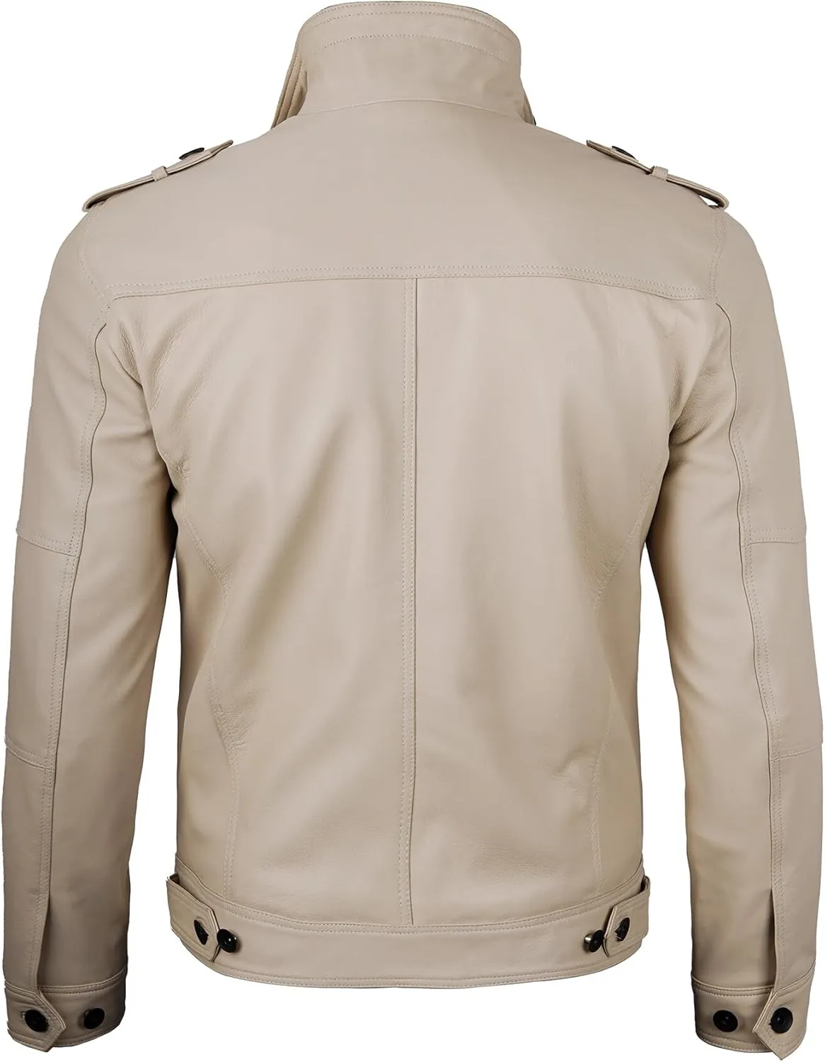 Decrum Mens Leather Jacket – Cafe Racer Style Casual Leather Jackets For Men