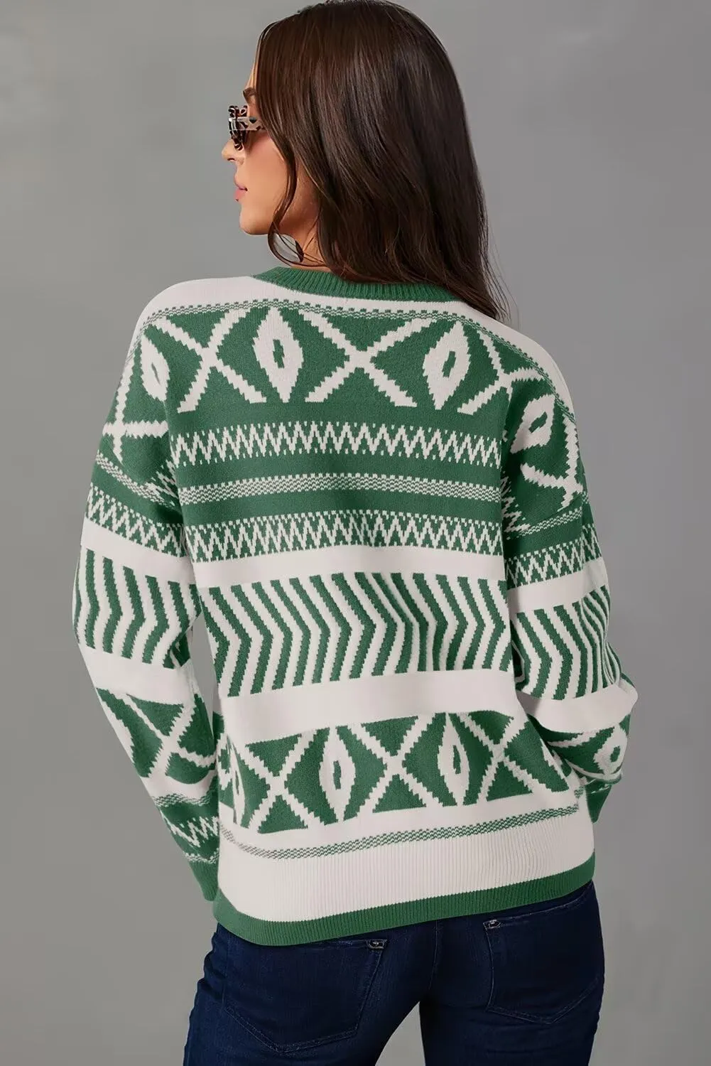 Dokotoo Womens Sweaters Casual Lightweight Round Neck Colorblock Striped Sweaters Long Sleeve Abstract Pullover Jumper Tops
