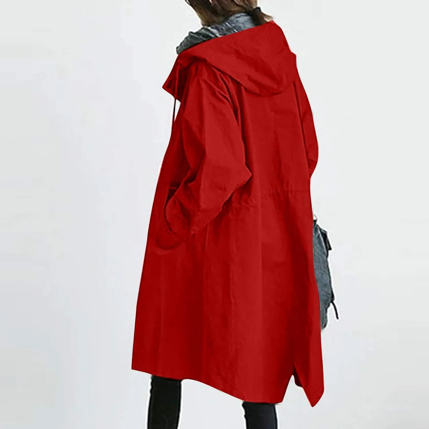 Double-Breasted Hooded Coat Outwear Womens Elegant Windbreaker Wild Winter Women'S Coat Womens Trench Coat 2024