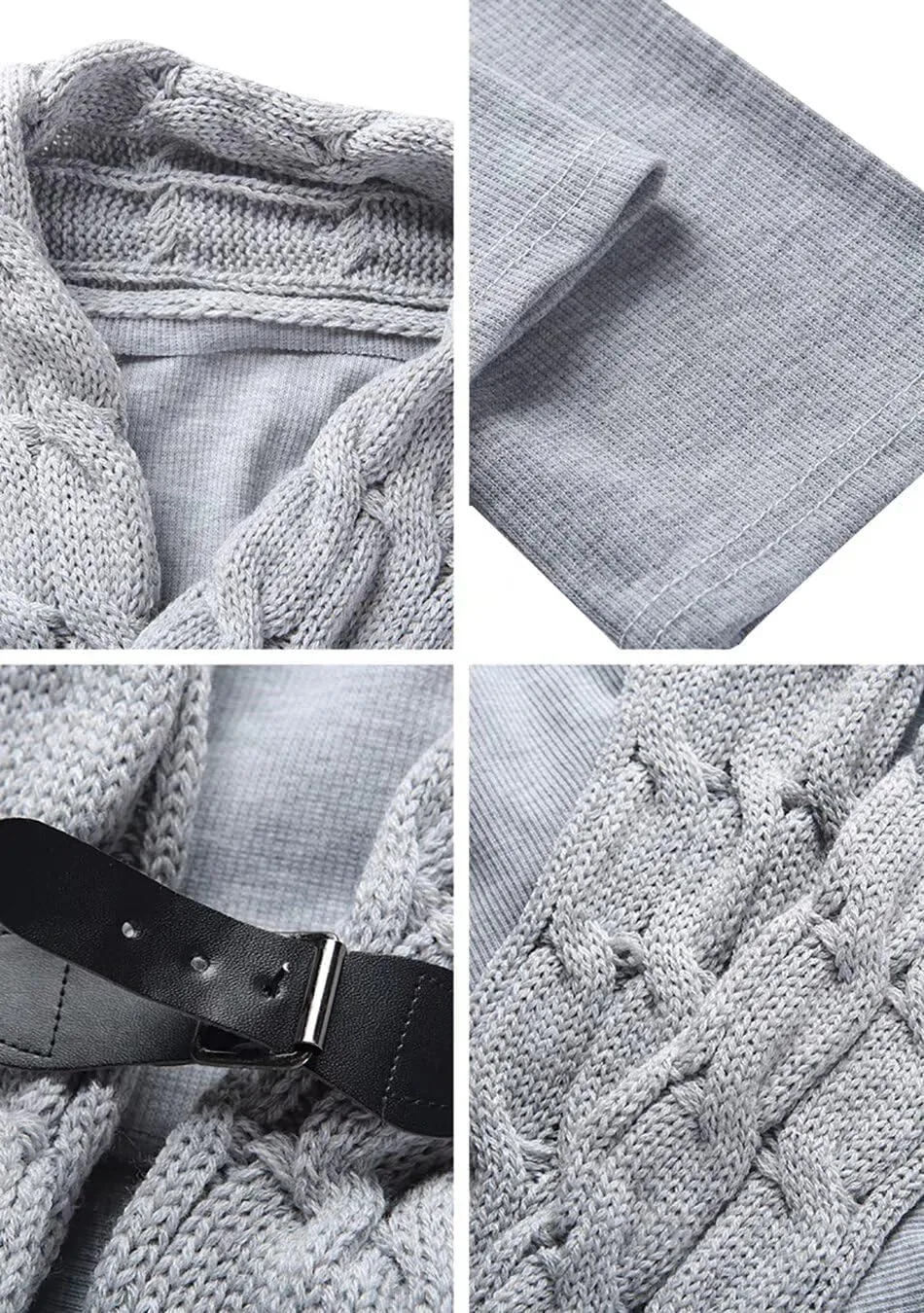 EFOFEI Womens Open Front Long Sleeve Button Down Cable Sweater Cardigans