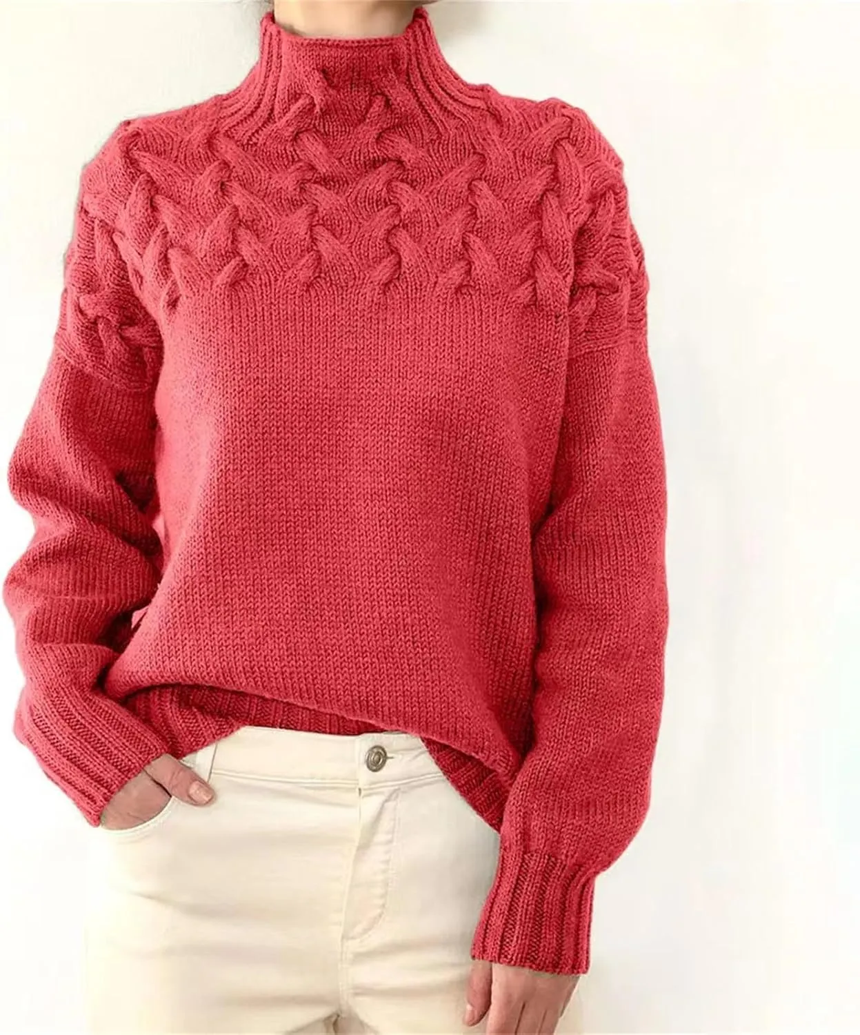 Fall Sweaters for Women Lightweight Pullover Sweater Oversized Loose Knitted Sweaters Round Neck Basic Knitwear
