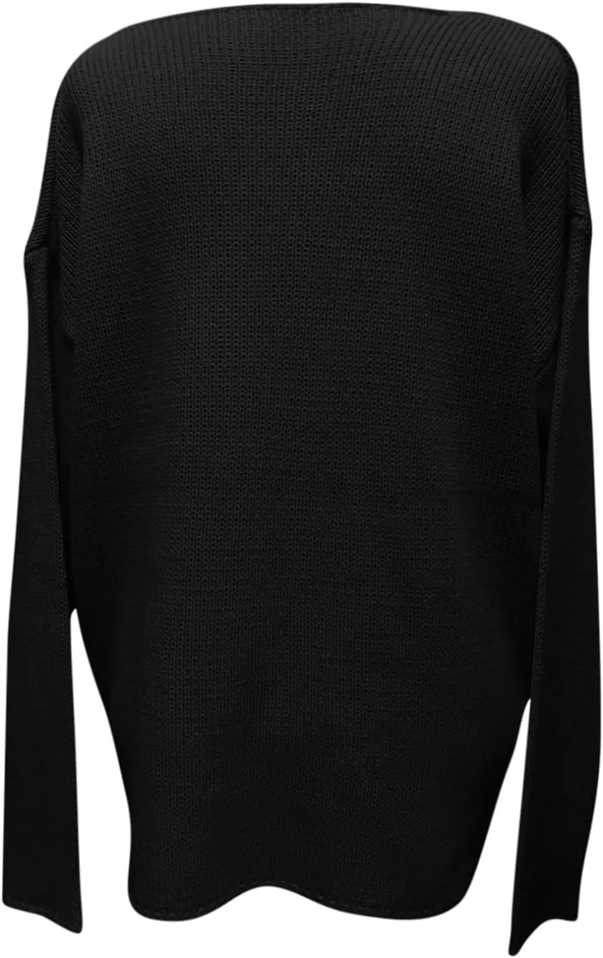 Fall Sweaters for Women Loose Lightweight Pullover Sweaters Scoop Neck Ribbed Knitted Sweaters Casual Jumper Tops
