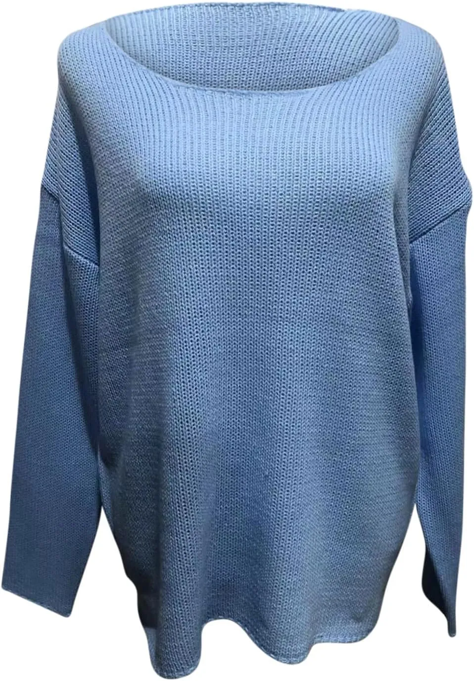 Fall Sweaters for Women Loose Lightweight Pullover Sweaters Scoop Neck Ribbed Knitted Sweaters Casual Jumper Tops