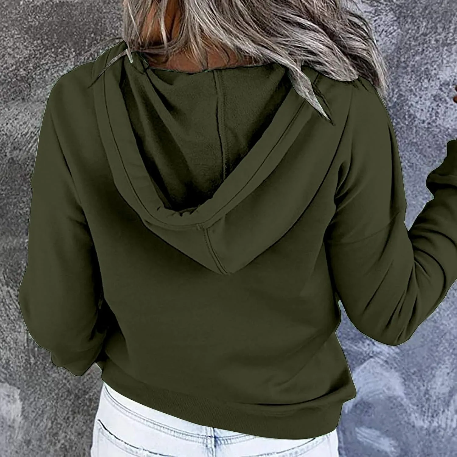 Fashion Casual Hoodies for Women Long Sleeve Pullover Tops Drawstring Hooded Sweatshirts Fall Fashion Outfits 2024