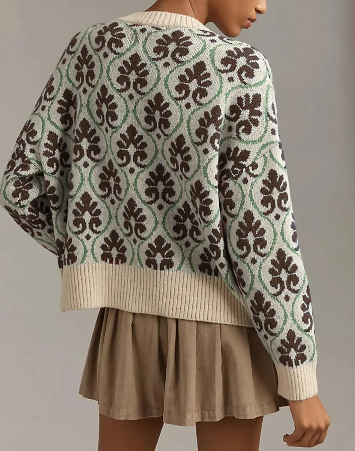 Floral Cardigan Sweaters for Women Lightweight Button Up Flower Printed Pattern Cardigans Fall Knit Sweater Tops