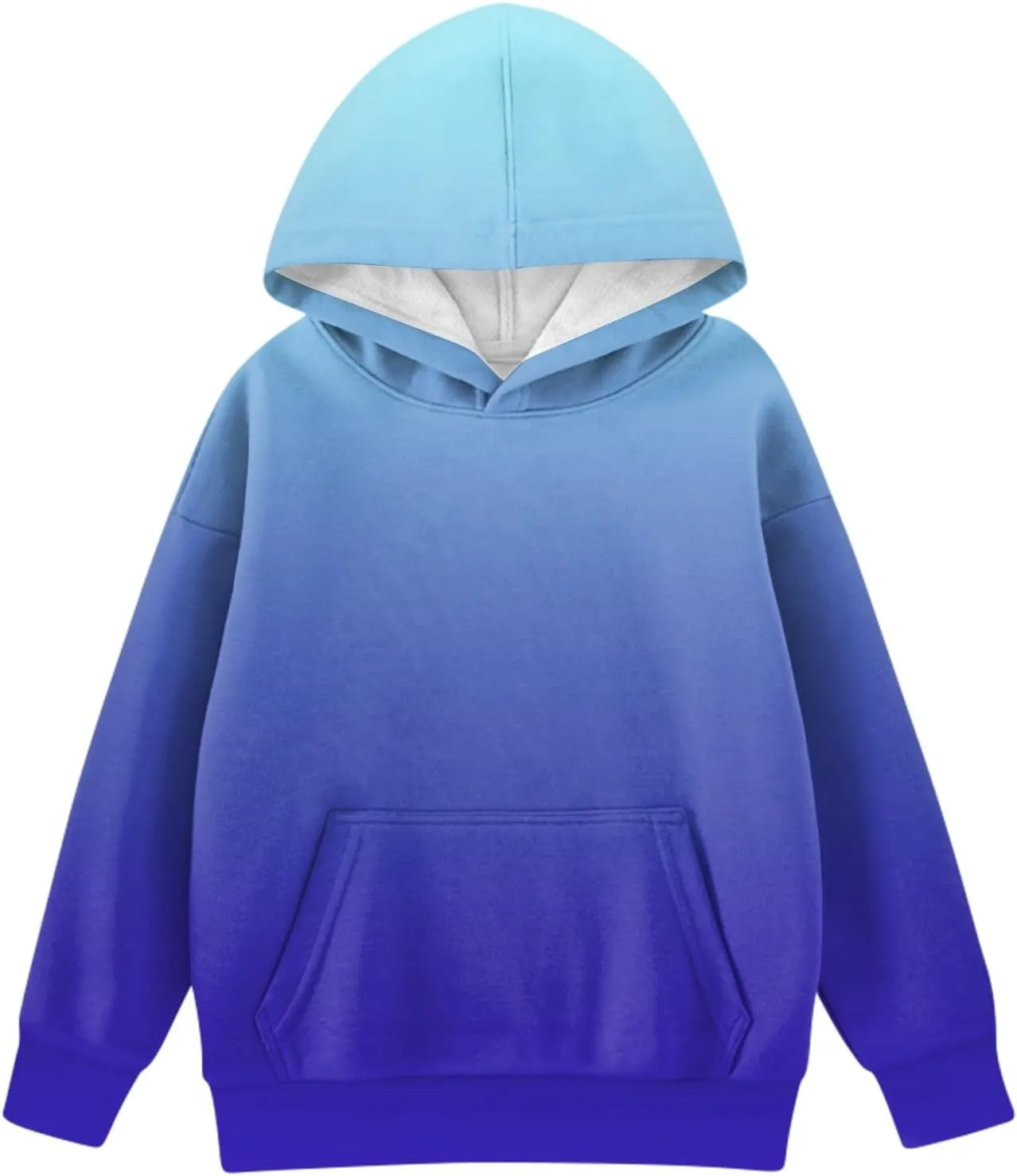 Girls Fashion Gradient Color Sweatshirt Casual Long Sleeve Hoodies Loose Soft Pullover Clothing Outfits with Pocket