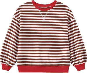 Girls Striped Pullover Toddler Girl Cotton Long Sleeve Oversized Sweatshirt Color Block Fall Winter Clothes Tops