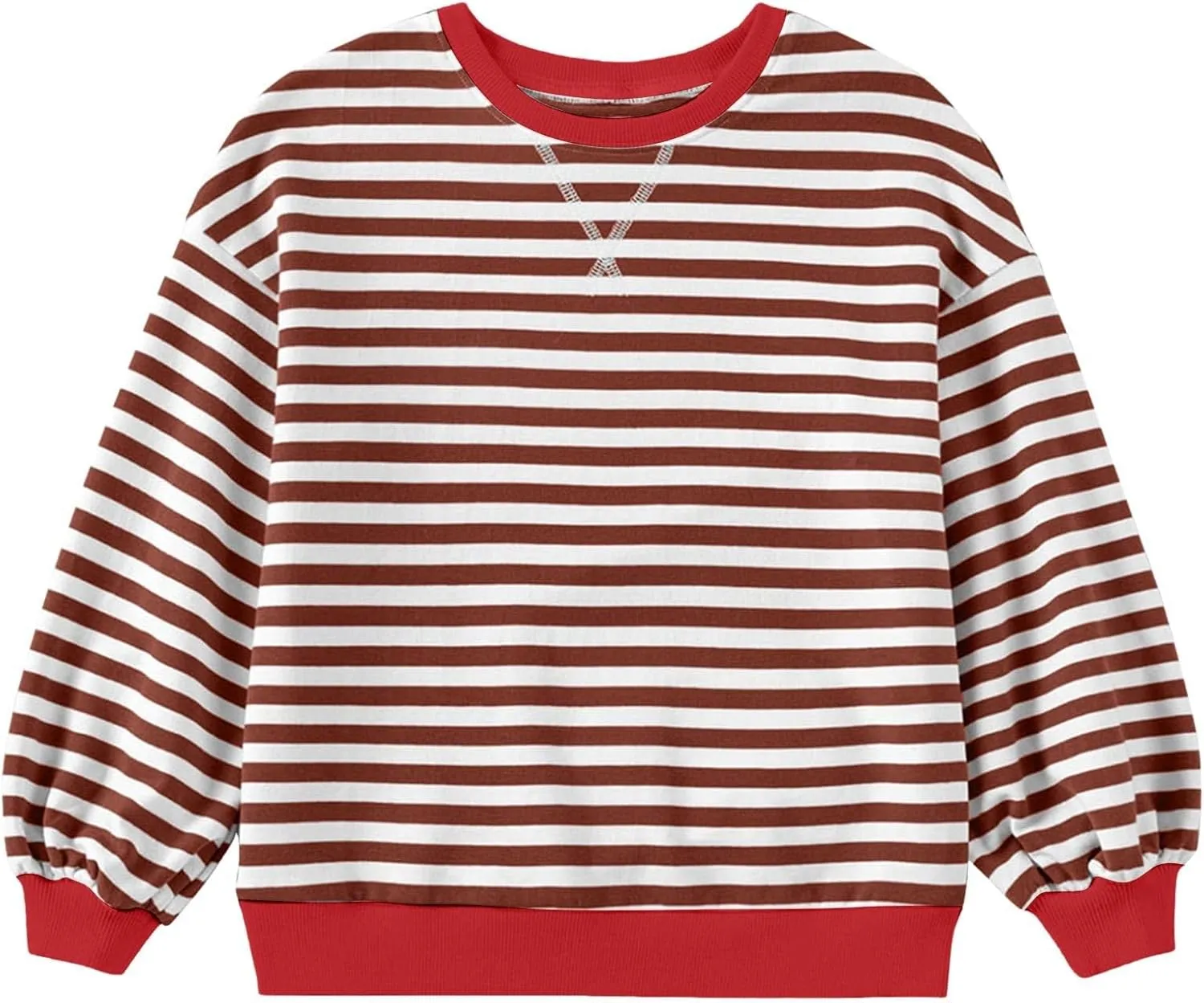 Girls Striped Pullover Toddler Girl Cotton Long Sleeve Oversized Sweatshirt Color Block Fall Winter Clothes Tops