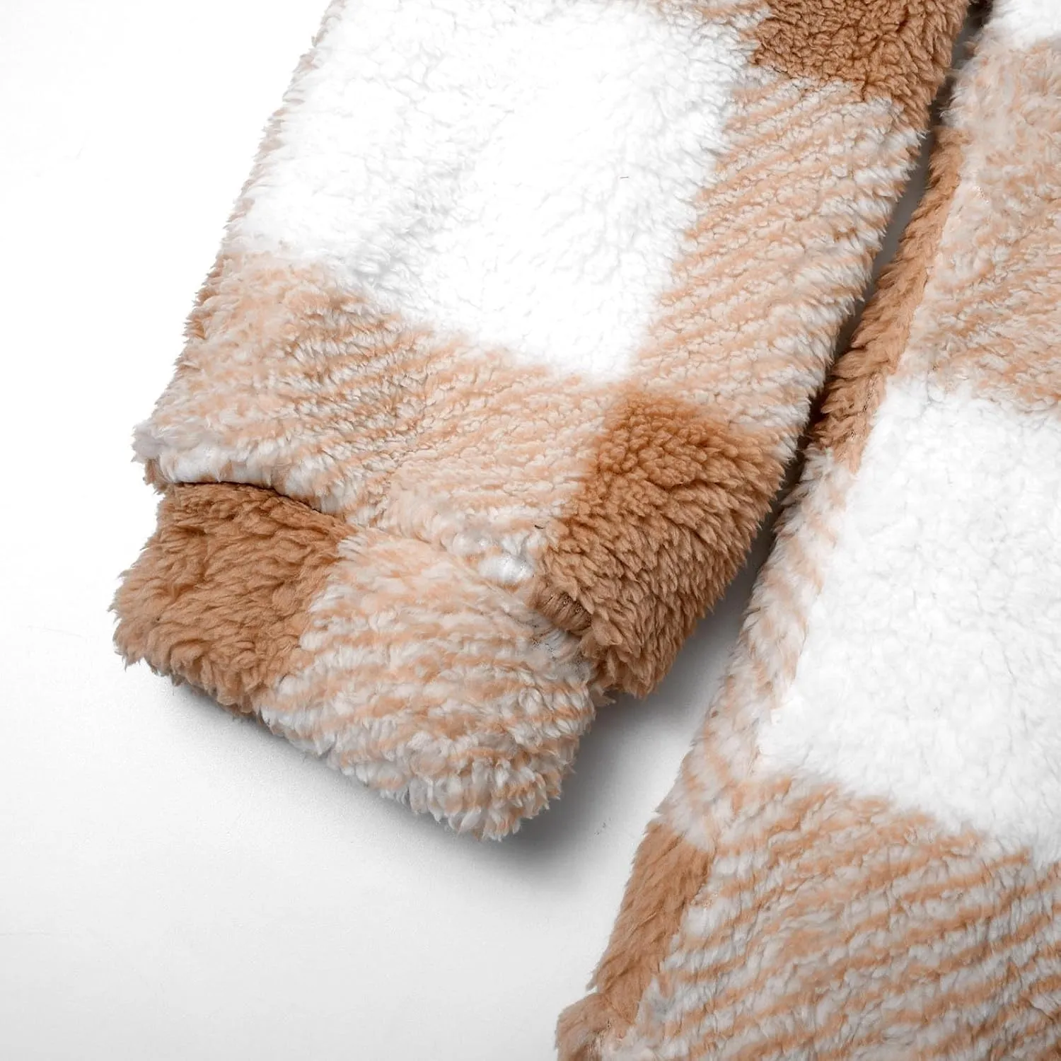 GOFULY Womens Winter Coats Casual Fuzzy Fleece Hoodies Button up Fall Sherpa Jackets Warm Plaid Cardigans Trendy Outerwear