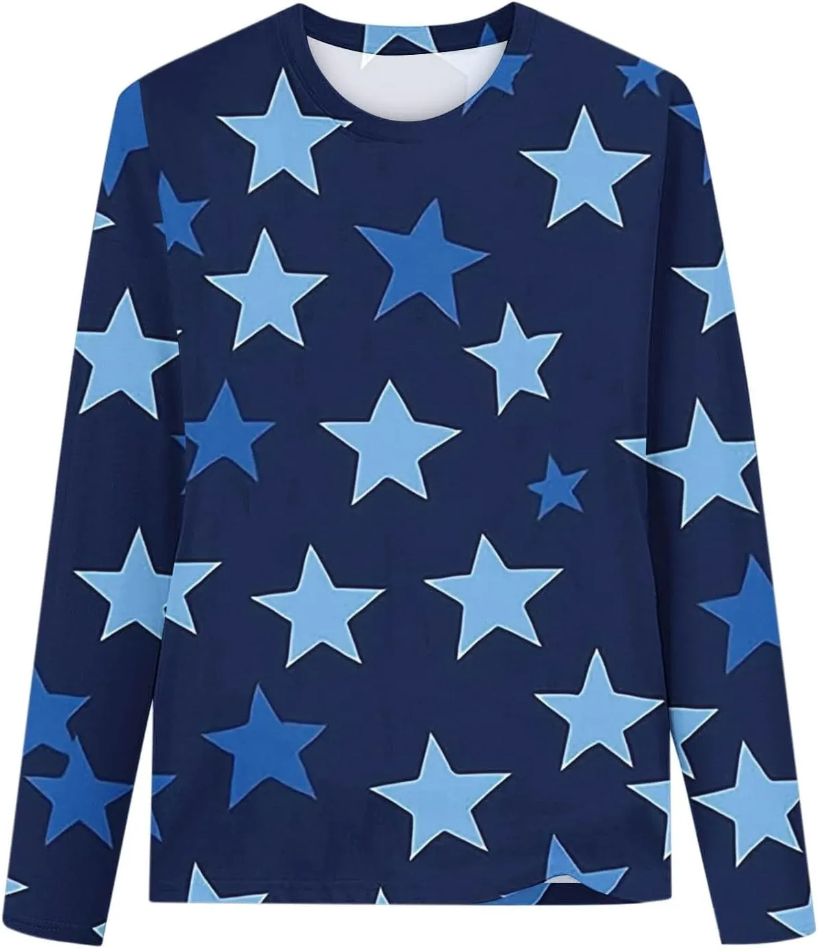 Graphic Sweatshirt Girls Long Sleeve Star Print Crewneck Lightweight Pullover Relaxed Casual Cute Essential Top