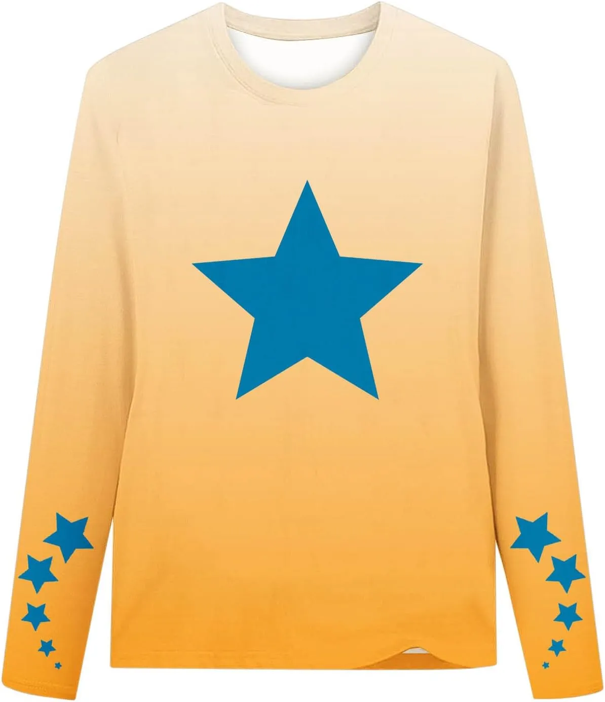 Graphic Sweatshirt Girls Long Sleeve Star Print Crewneck Lightweight Pullover Relaxed Casual Cute Essential Top